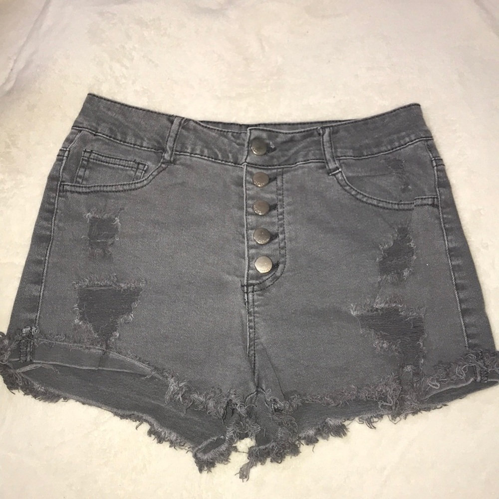 Grey Jean Shorts